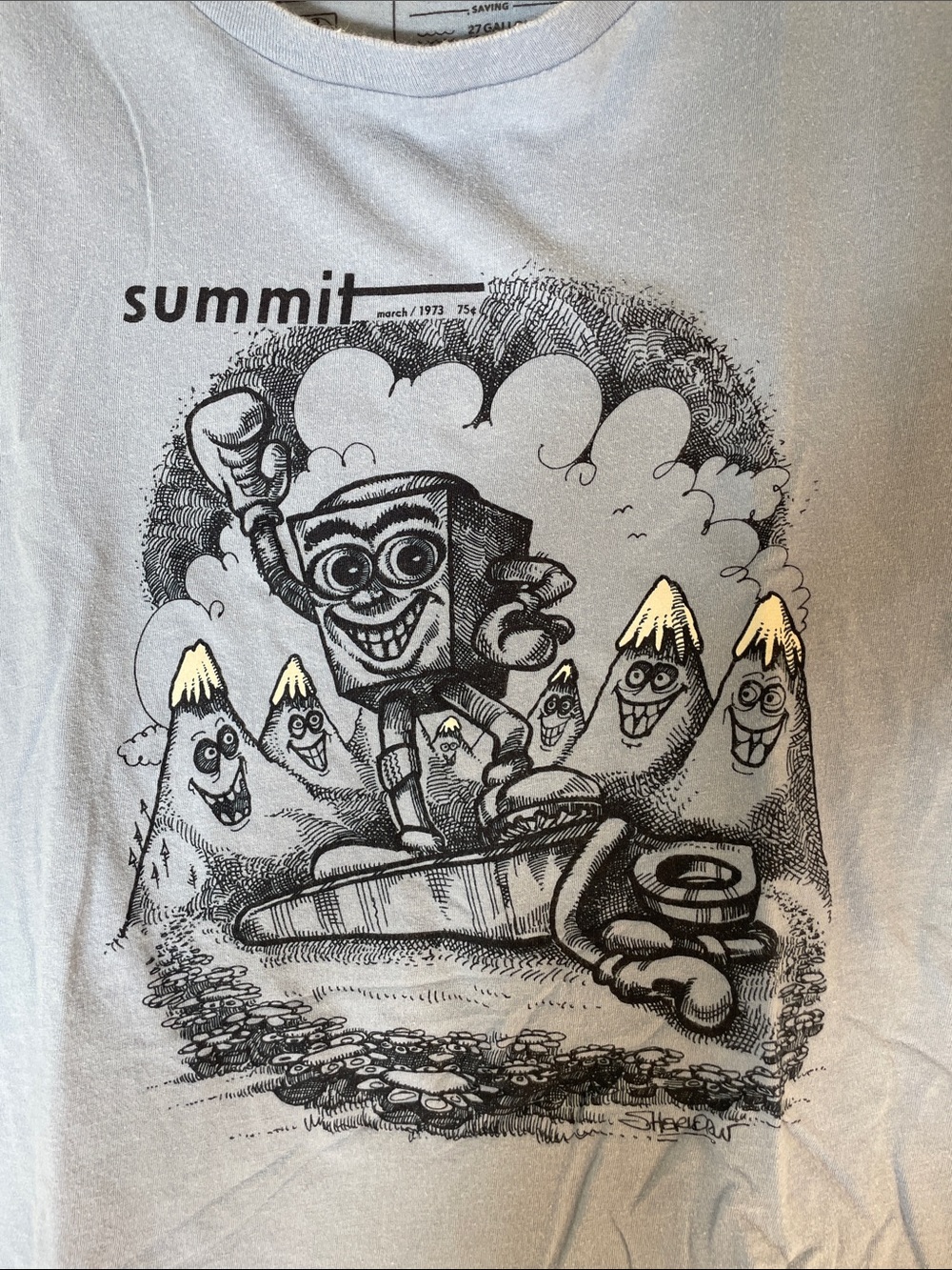 Patagonia Organic Cotton'Summit' Graphic Short Sleeve Tee. L. - Picture 3 of 4